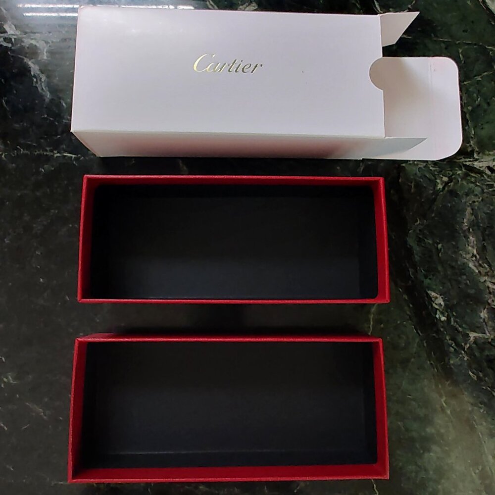 NEW Cartier Logo Eyeglasses Sunglasses Box 2 Piece Storage Set - Picture 6 of 6